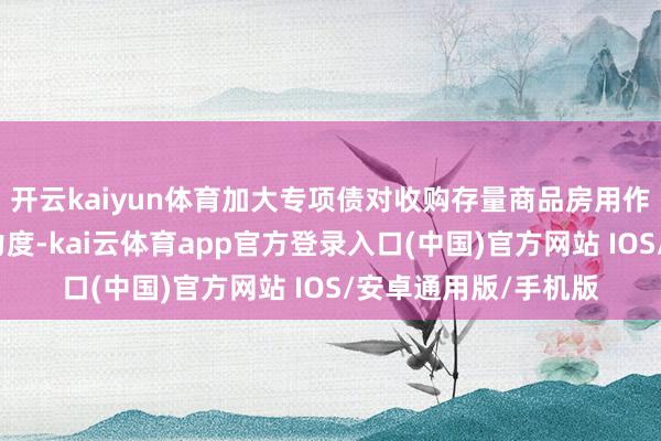 开云kaiyun体育加大专项债对收购存量商品房用作保险性住房的撑捏力度-kai云体育app官方登录入口(中国)官方网站 IOS/安卓通用版/手机版