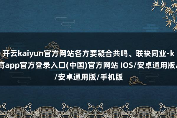 开云kaiyun官方网站各方要凝合共鸣、联袂同业-kai云体育app官方登录入口(中国)官方网站 IOS/安卓通用版/手机版