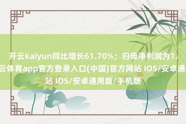 开云kaiyun同比增长61.70%；归母净利润为1.74亿元-kai云体育app官方登录入口(中国)官方网站 IOS/安卓通用版/手机版
