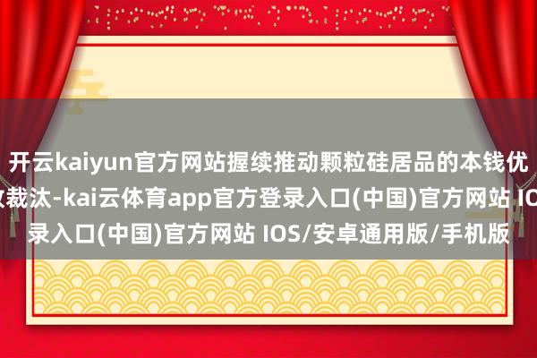 开云kaiyun官方网站握续推动颗粒硅居品的本钱优化与成果普及和碳排放裁汰-kai云体育app官方登录入口(中国)官方网站 IOS/安卓通用版/手机版