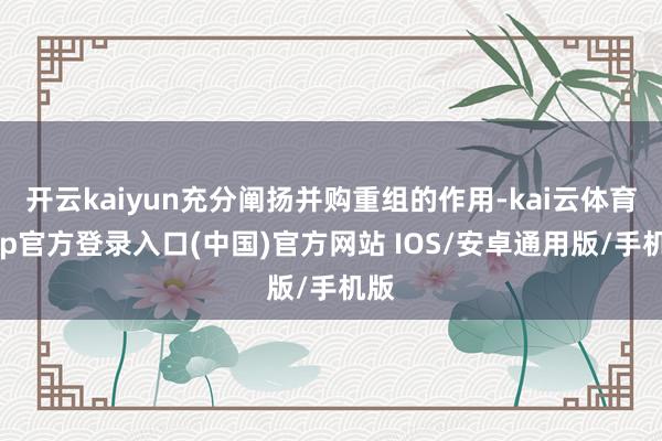开云kaiyun充分阐扬并购重组的作用-kai云体育app官方登录入口(中国)官方网站 IOS/安卓通用版/手机版